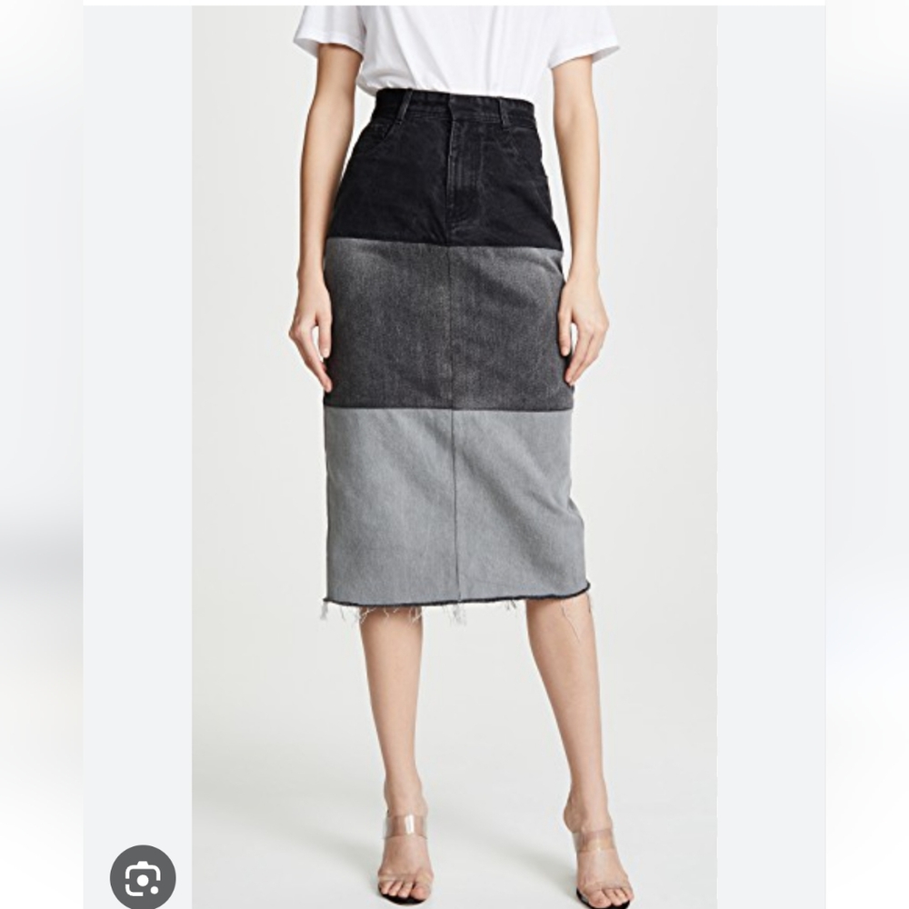 Ksenia Schnaider Reworked Denim Pencil Skirt